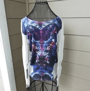 Butterfly Top  Long Sleeve Embellished